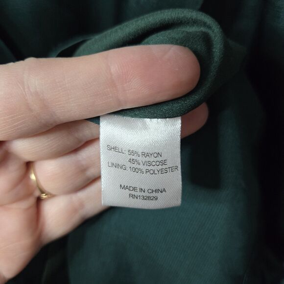 L'Academie Green Cadet Dress Satin V Neck Large - Picture 5 of 9